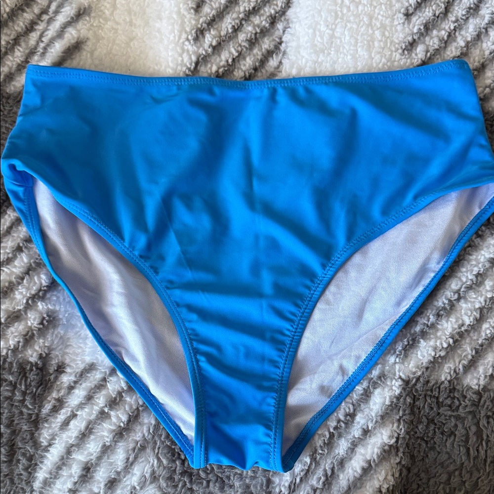 Bright Blue High-Waisted Bikini Bottoms